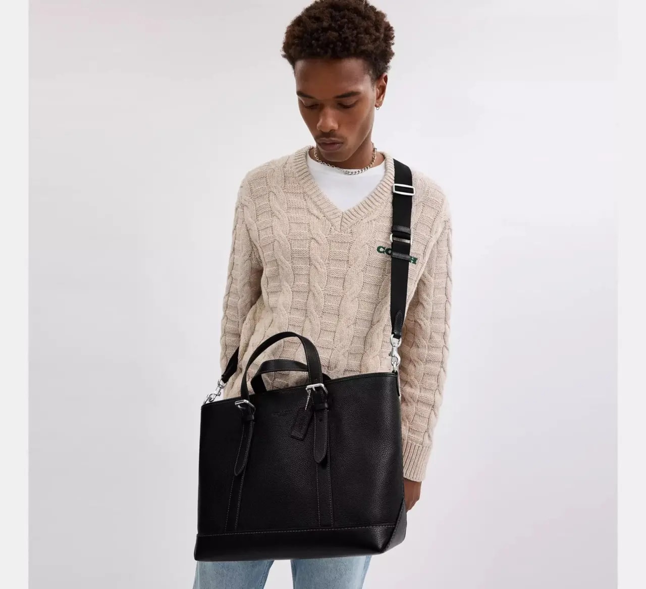 Túi Nam Coach Warner Tote Bag 'Black' CW213-SVBK — ảnh 2