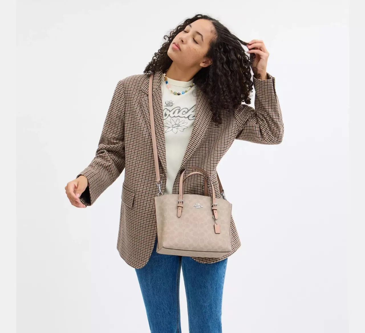 Túi Coach Mollie Tote Bag 25 'Taupe' CV965-SVPWH — ảnh 2