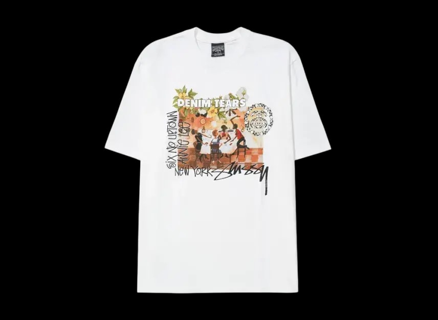Áo Stussy x Denim Tears Annie Lee Tee 'White' 3903997 — ảnh 2