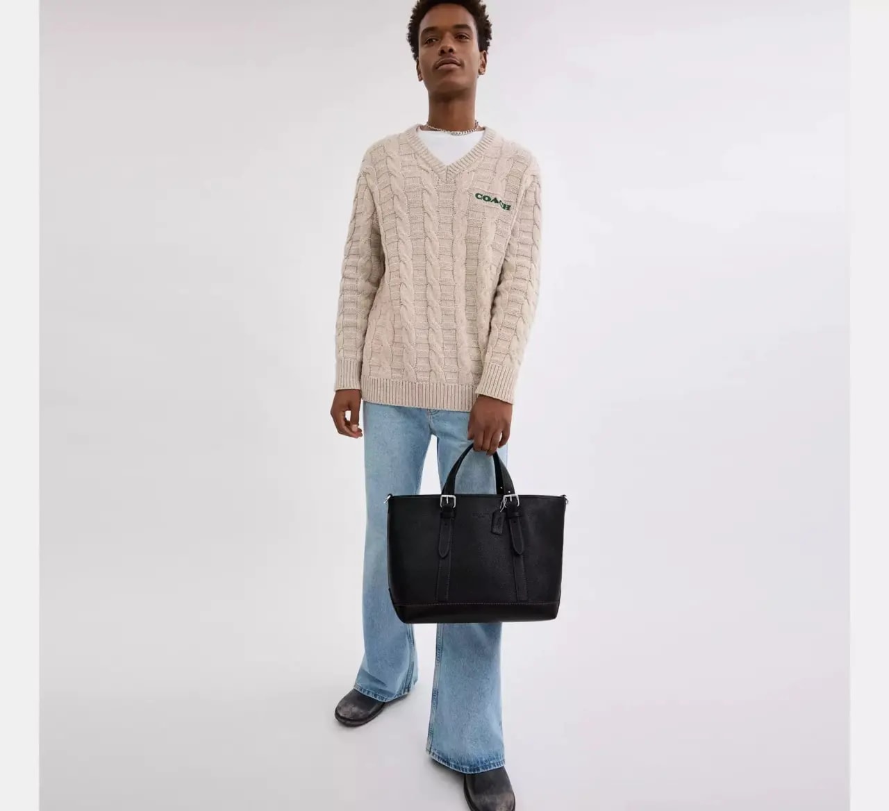Túi Nam Coach Warner Tote Bag 'Black' CW213-SVBK — ảnh 3