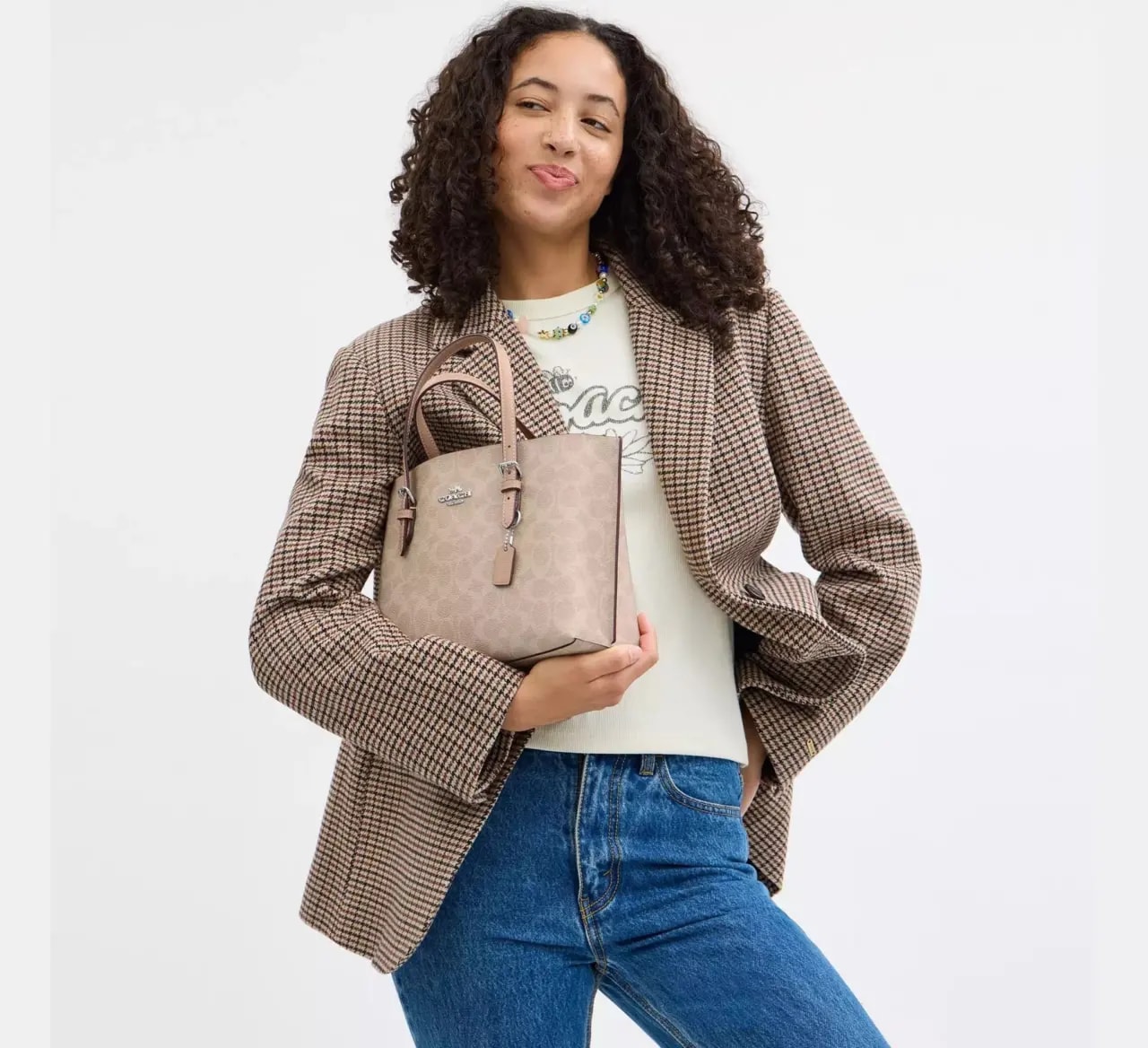 Túi Coach Mollie Tote Bag 25 'Taupe' CV965-SVPWH — ảnh 3