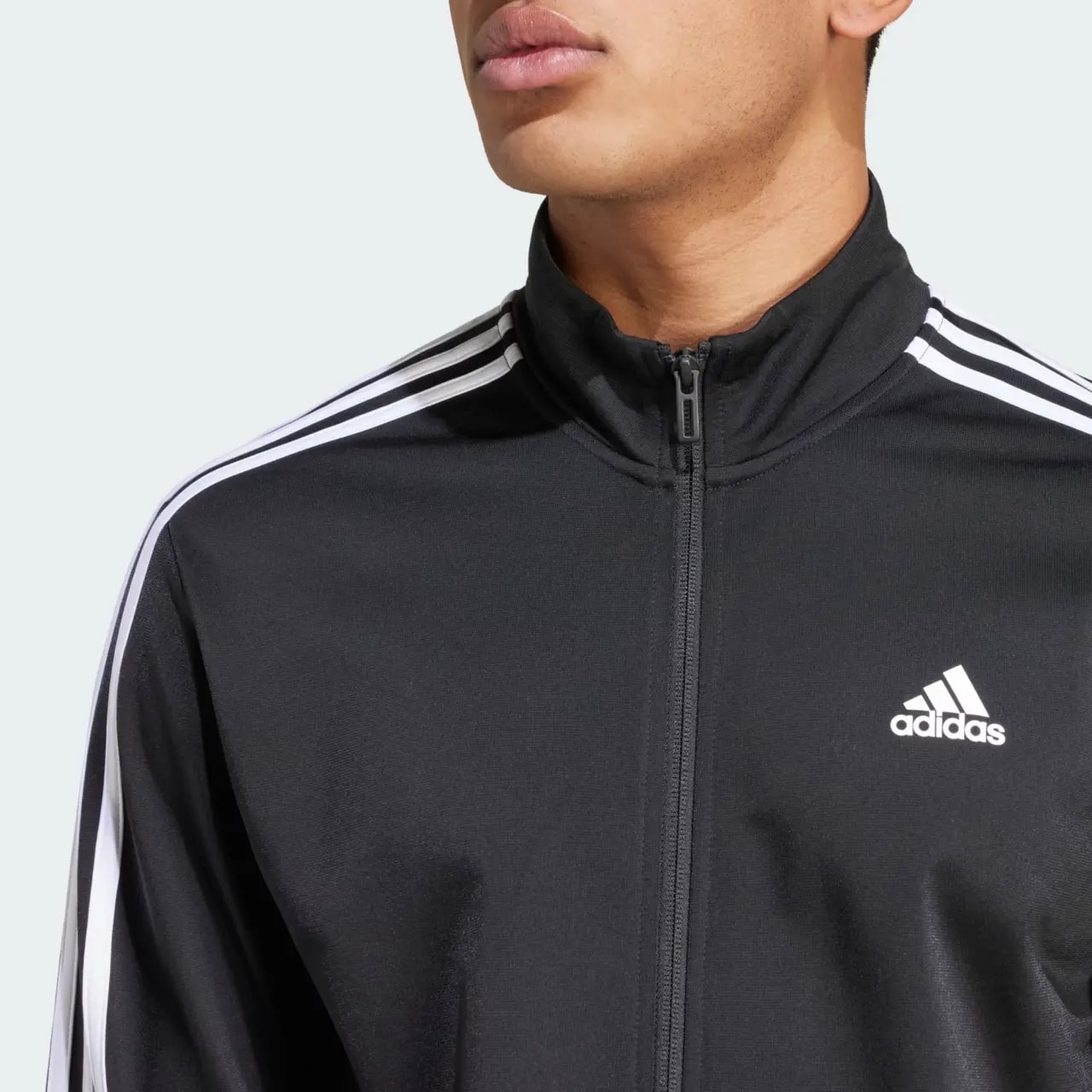 Áo Adidas Essentials Warm-Up 3-Stripes 'Black' H46099 — ảnh 5