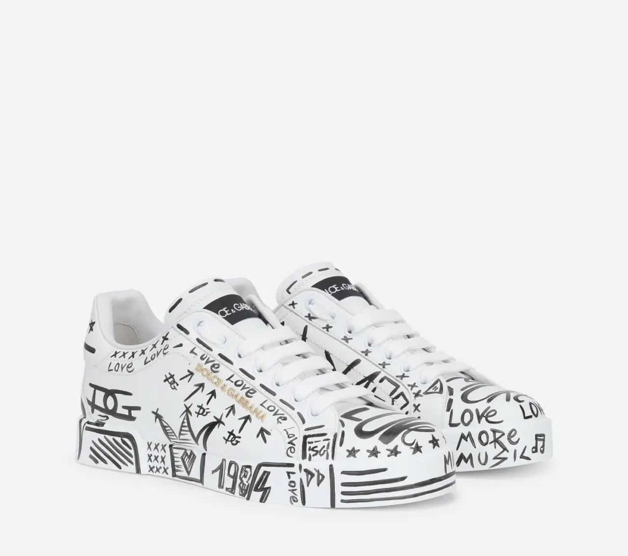 Giày Dolce & Gabbana Hand Painted Calfskin Portofino 'White' CK1602AY66589697 — ảnh 4