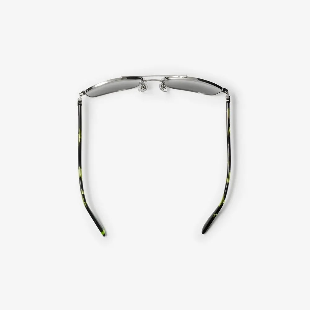 Kính Burberry Metal Shield Rectangular 'Silver' 40844671 — ảnh 2
