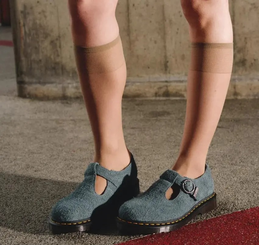 Dép Dr Martens T Bar Napped Suede 'Blue' 31518764 — ảnh 3