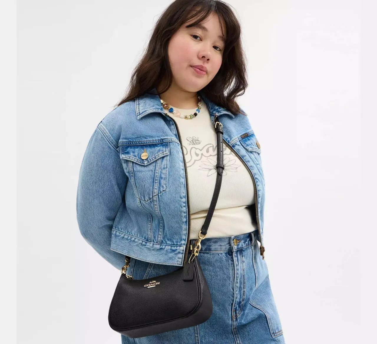 Túi Coach Teri Shoulder Bag 'Black' CV934-IMBLK — ảnh 4