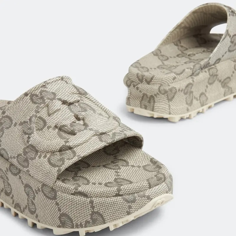 Dép Gucci Interlocking G Slide Sandals 'Beige' 725539-JAAC6-9742 — ảnh 2