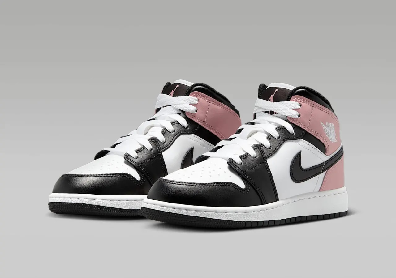 Giày Nike Air Jordan 1 Mid 'White Pink Black' DQ8423-100 — ảnh 3