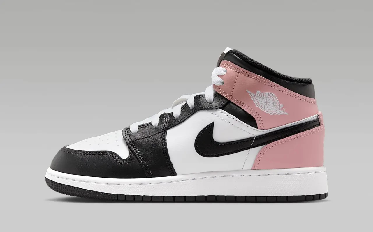 Giày Nike Air Jordan 1 Mid 'White Pink Black' DQ8423-100 — ảnh 5