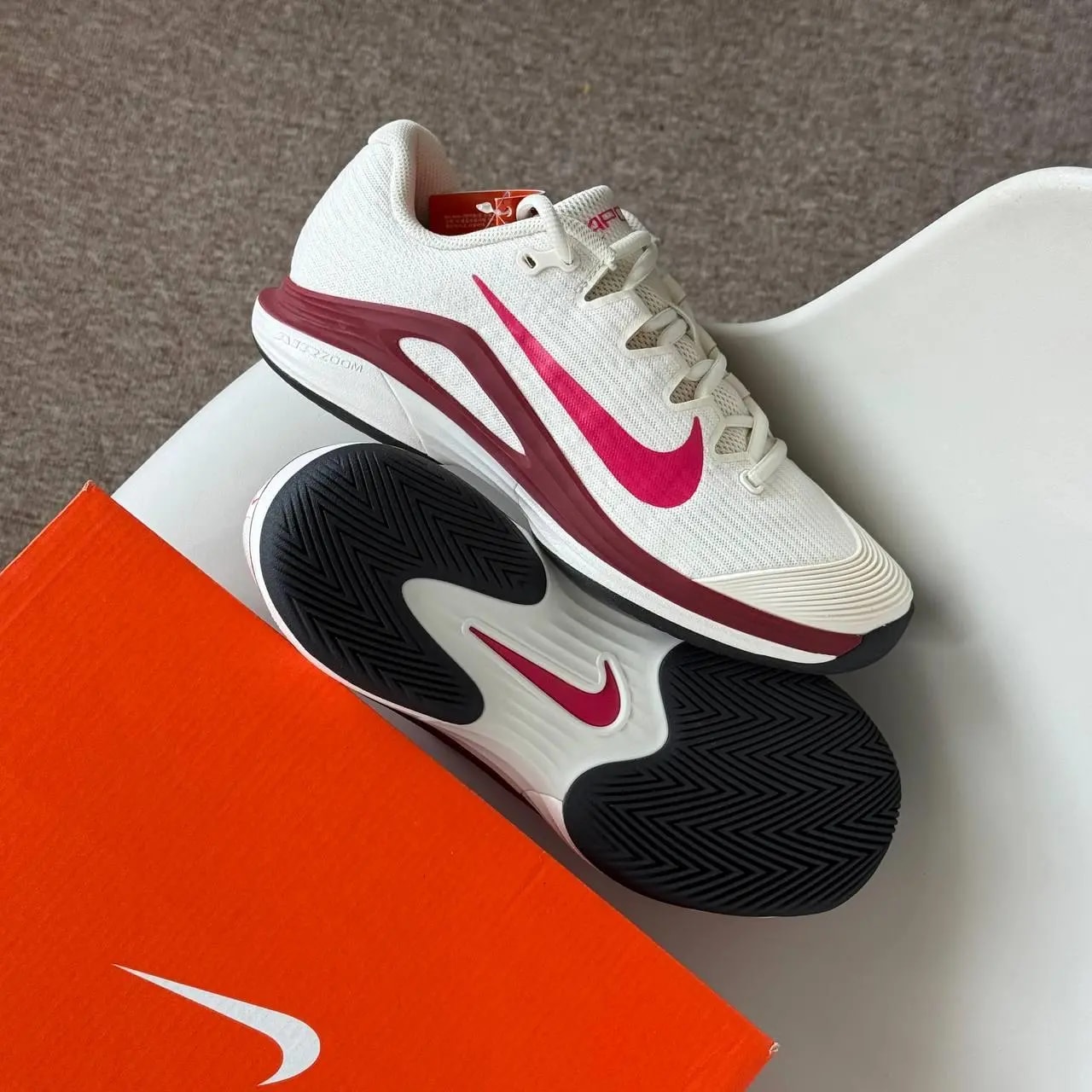 Giày Nike Court Air Zoom Vapor 12 HC 'Pale Ivory Sail' FV5554-104 — ảnh 4