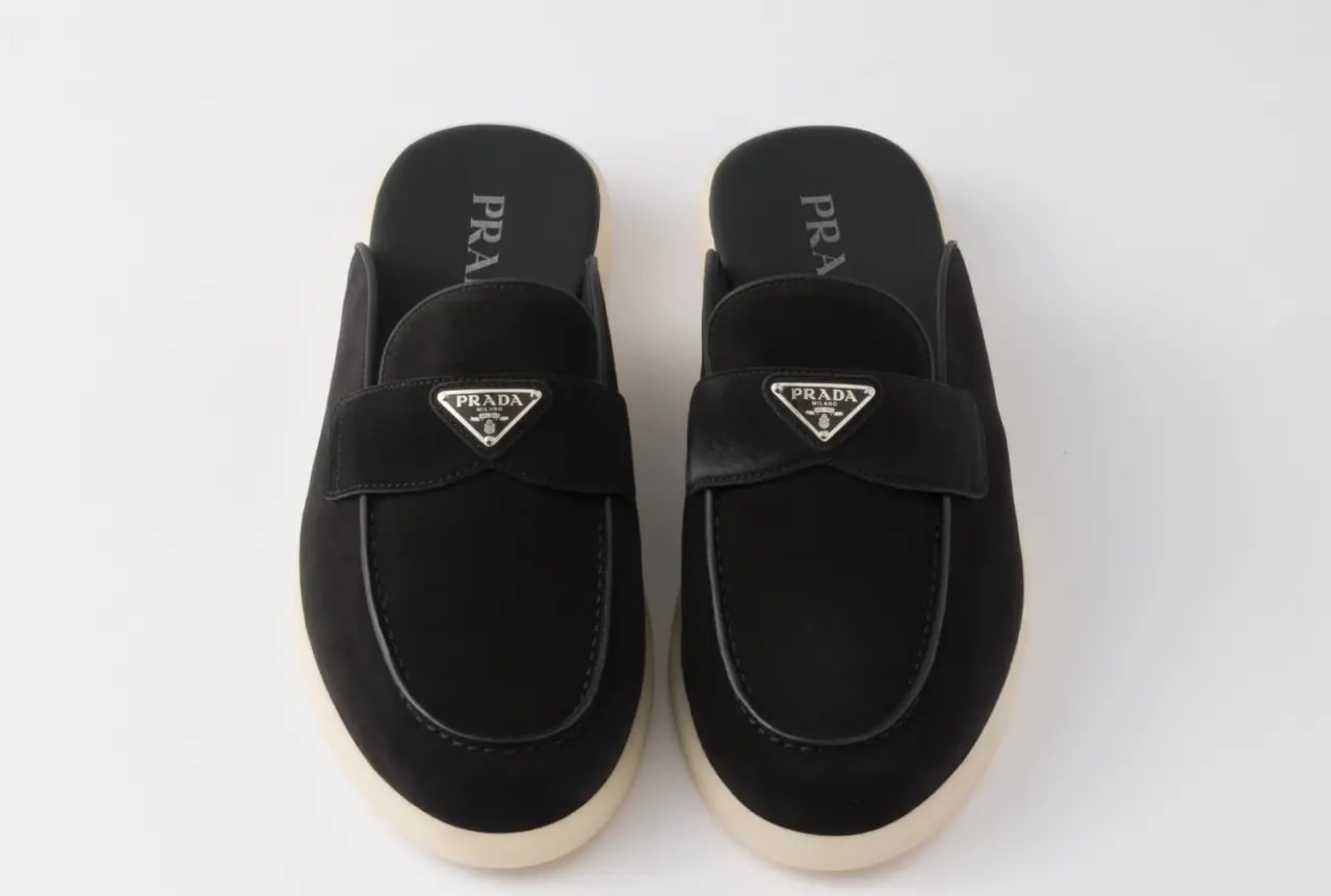 Giày Prada Suede Mules 'Black' 2DG125-103-F0632-F-G001 — ảnh 2
