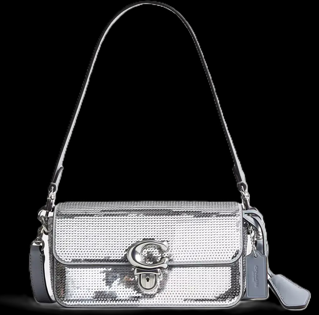Túi Coach Studio Baguette Bag Sequins 'Silver' CM428-LHSLV