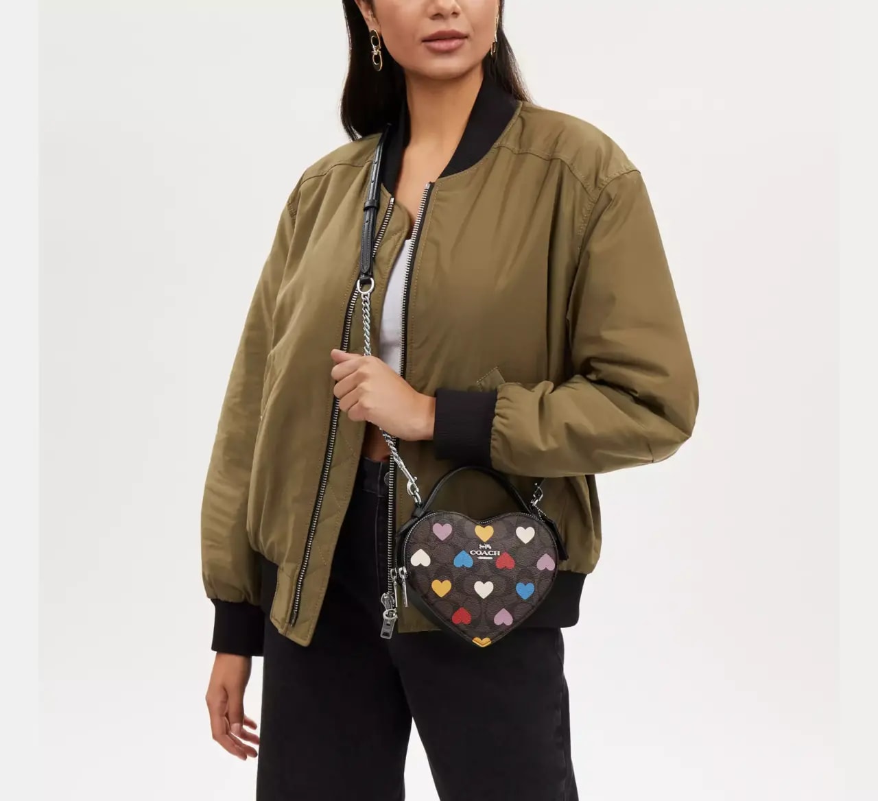 Túi Coach Heart Signature Canvas Print 'Black' CP022-SVN2R — ảnh 3