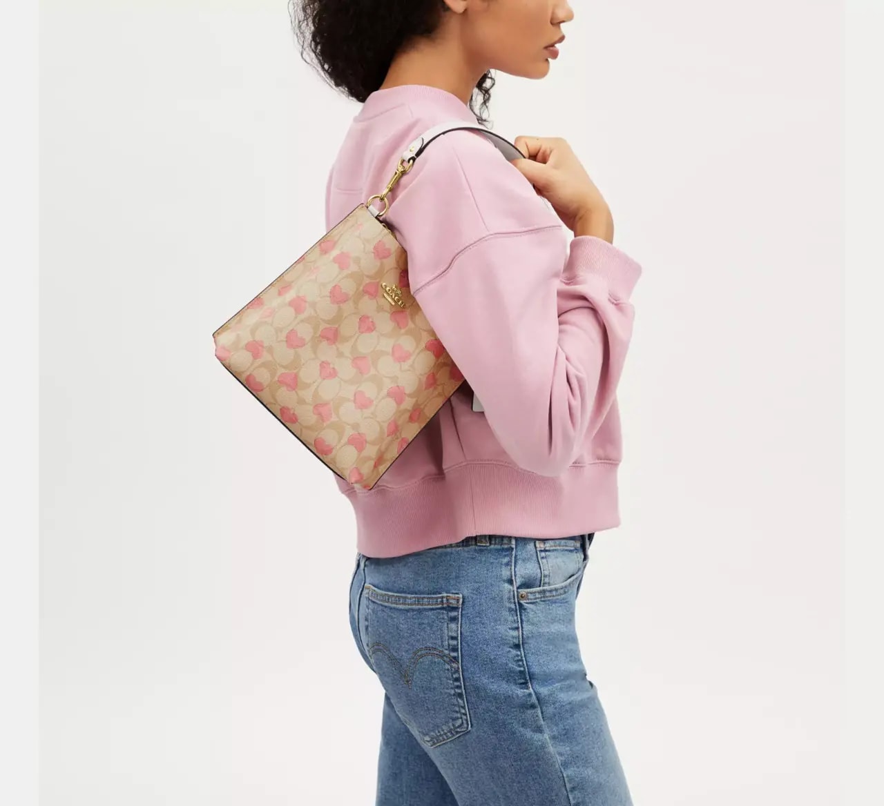 Túi Coach Mollie Bucket 22 Signature Canvas 'Light Khaki' CP056-IMOTV — ảnh 3