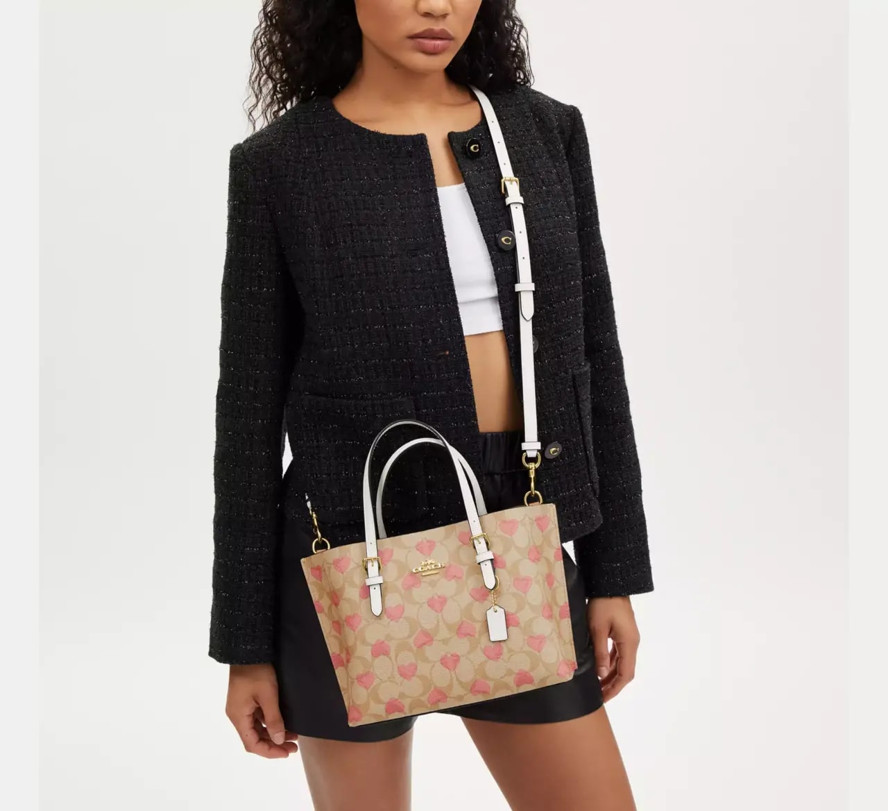 Túi Coach Mollie Tote 25 Signature Canvas 'Light Khaki' CP057-IMOTV — ảnh 2