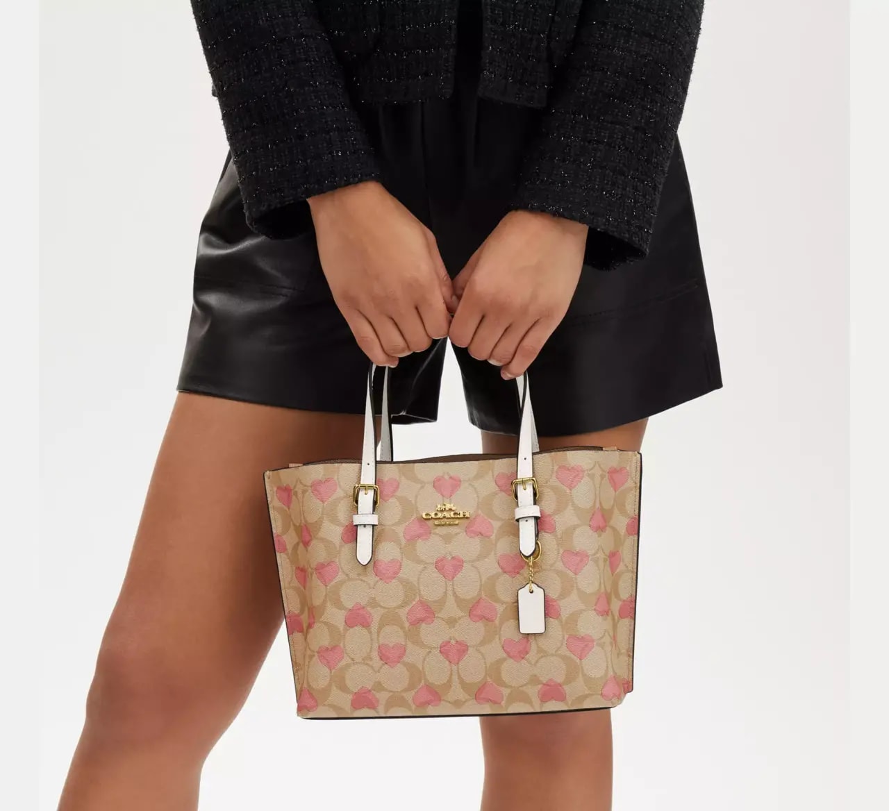 Túi Coach Mollie Tote 25 Signature Canvas 'Light Khaki' CP057-IMOTV — ảnh 3