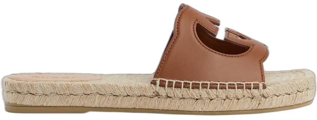 Dép Gucci Interlocking G Cut-Out Slide Espadrille 'Brown' 725260-US000-2535 — kich-thuoc: 41