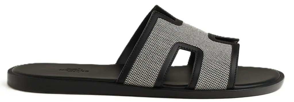 Dép Hermes Izmir Canvas Sandal 'Black' H251899Z-HPN — kich-thuoc: 39