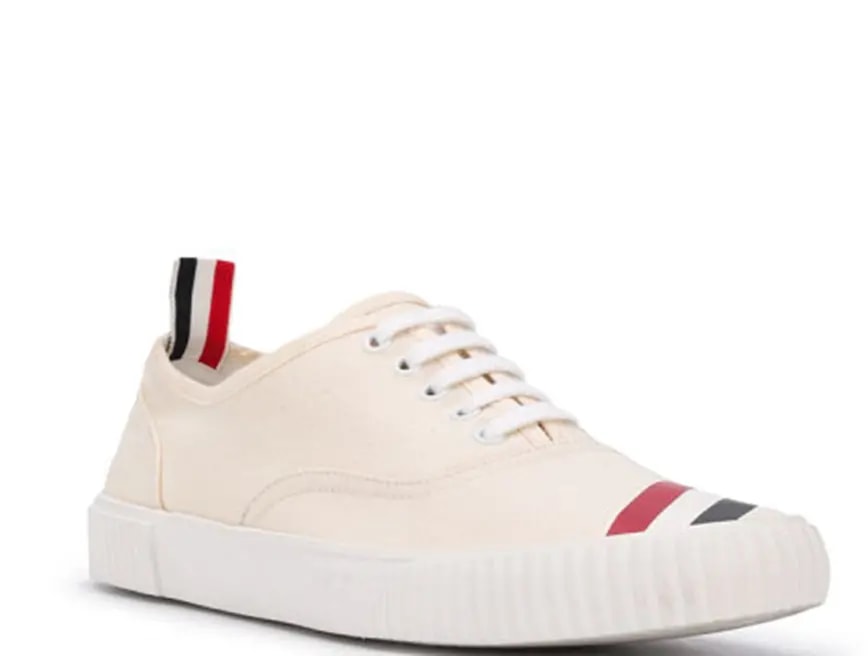 Giày Thom Browne Cotton Canvas Diagonal Stripe 'Beige' MFD201A-06555-114 — ảnh 4