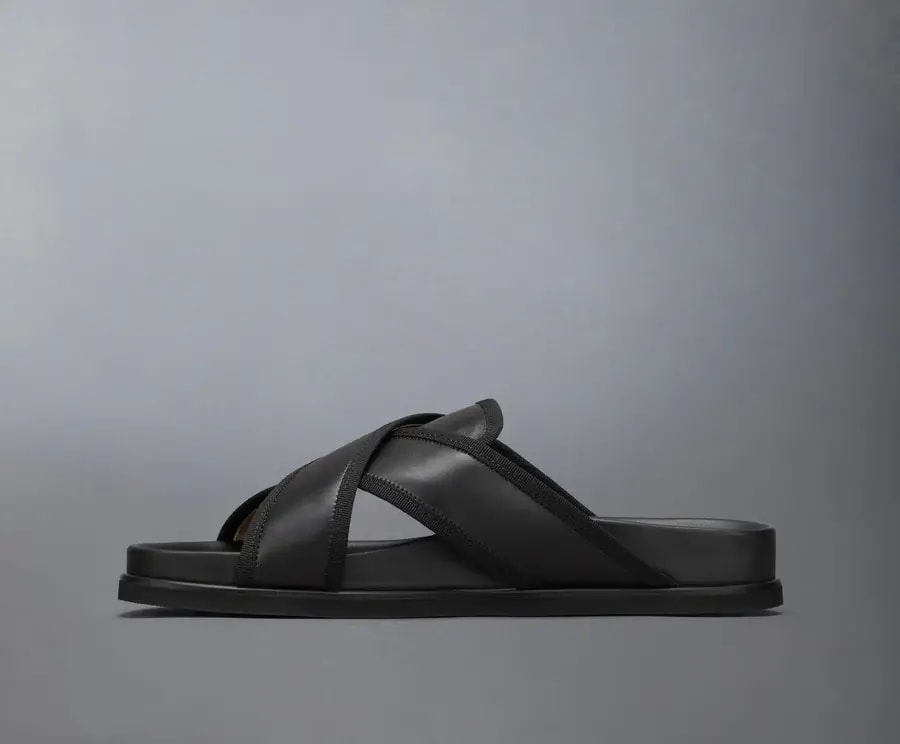 Dép Thom Browne Leather Toe Ring Slide 'Black' MFL093A-05584-001 — ảnh 2