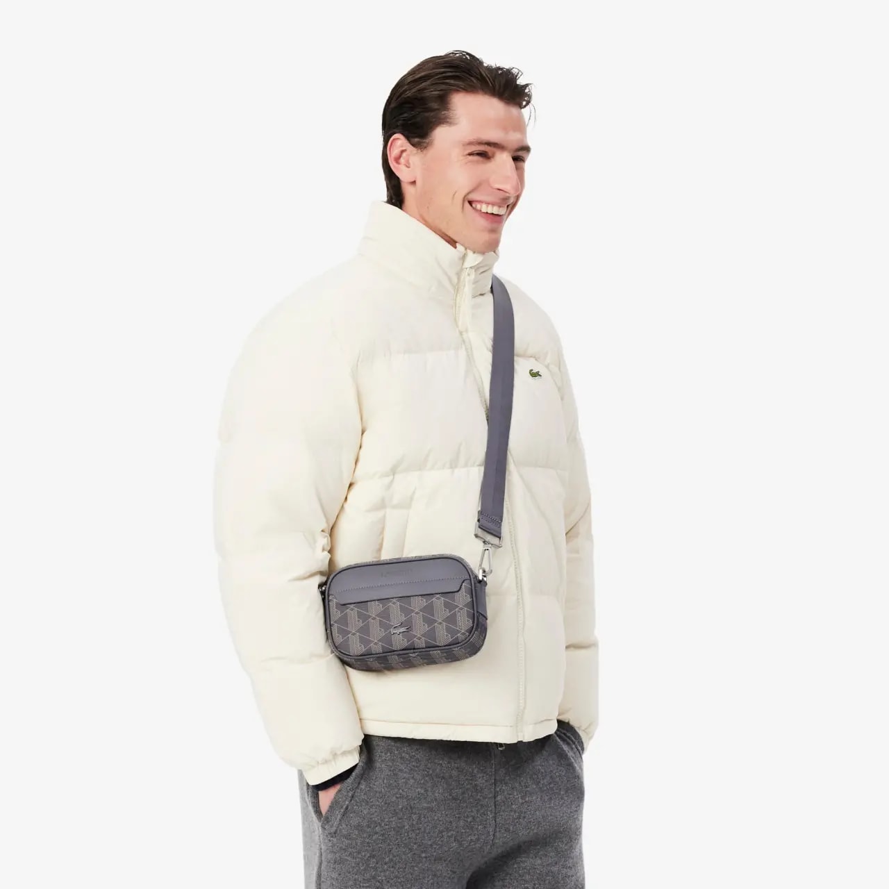 Túi Lacoste Small The Blend Satchel Crossbody Bag 'Grey' NH3650LX-Q82 — ảnh 2