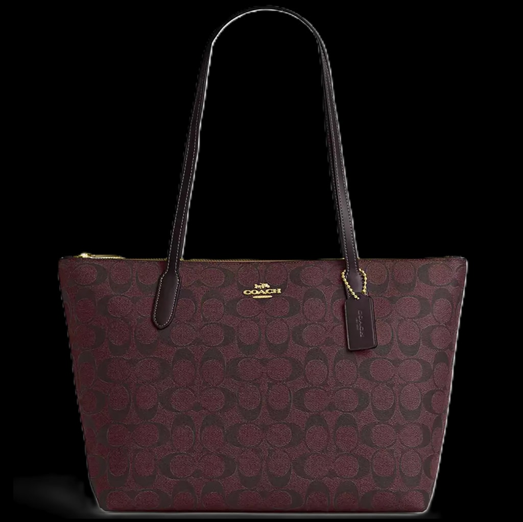 Túi Coach Zip Top Tote Signature Canvas 'Oxblood' 4455-IMFCG