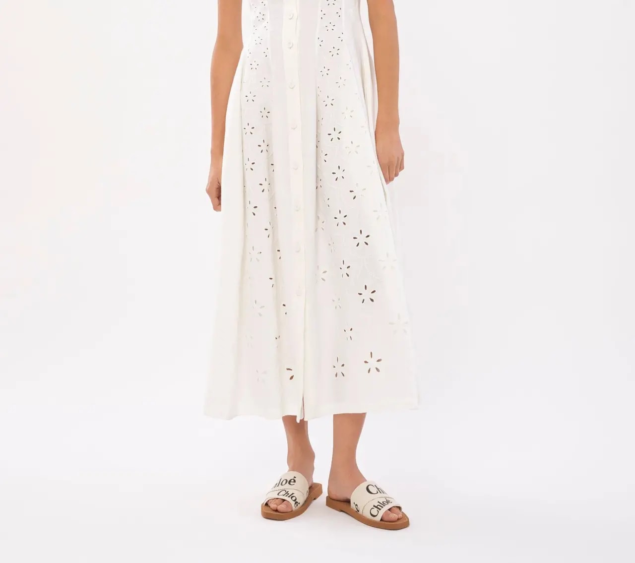Dép Chloe Woody Mule 'White' CHC22U188Z3101 — ảnh 4