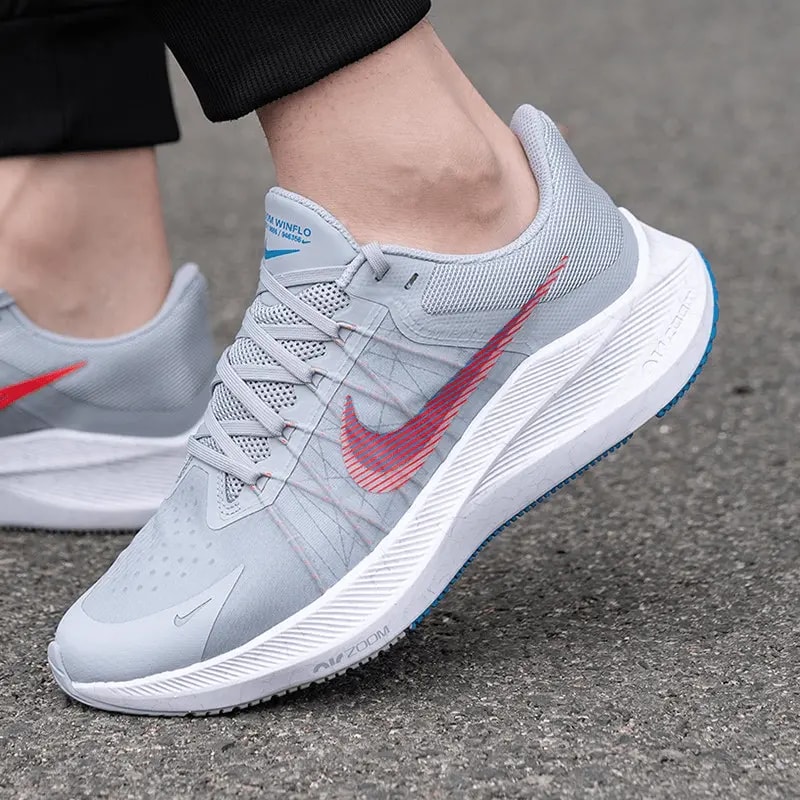 Giày Nike Winflo 8 'Wolf Grey Bright Crimson' CW3419-004 — ảnh 3
