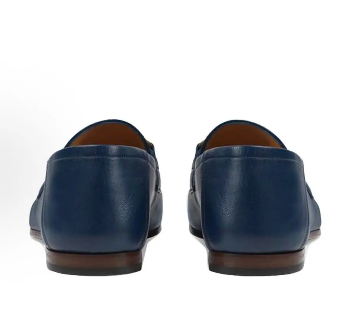 Giày Gucci Leather Horsebit Loafer 'Blue' 581513-DLCC0-4268 — ảnh 4