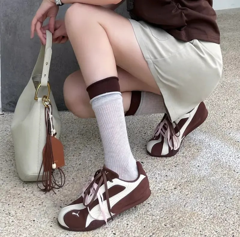 Giày Puma Bella V2 Suede 'Brown & Beige' 404709-02 — ảnh 2
