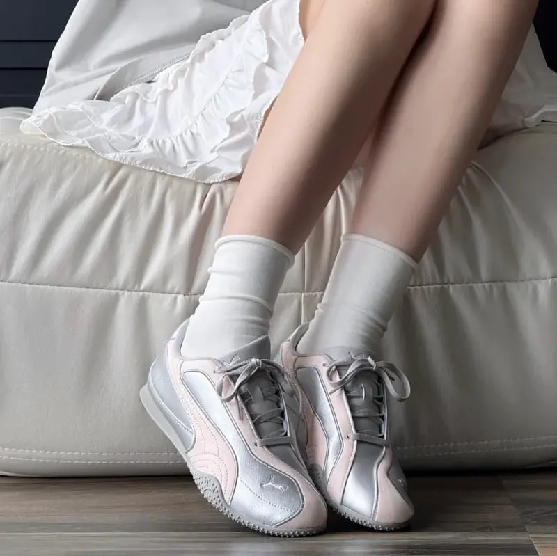 Giày Puma Bella V2 Leather 'Silver &amp; Pink' 404043-03 — ảnh 2
