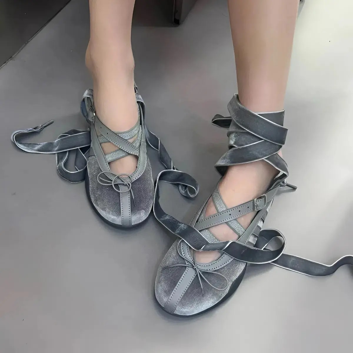Giày Adidas Taekwondo Mei Ballet 'Grey' JR4487 — ảnh 3