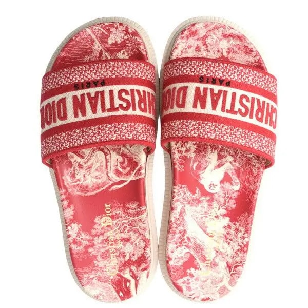 Dép Dior Dway Mule Embroidery Sandals 'Red' B0BNM5XWLV — ảnh 4