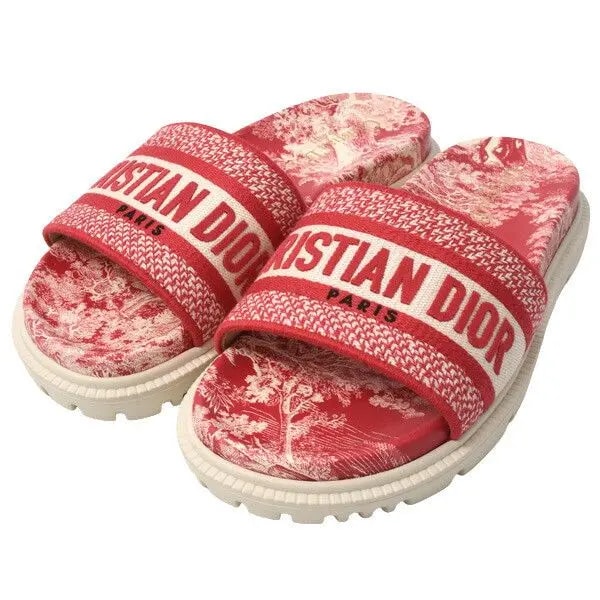 Dép Dior Dway Mule Embroidery Sandals 'Red' B0BNM5XWLV — ảnh 3