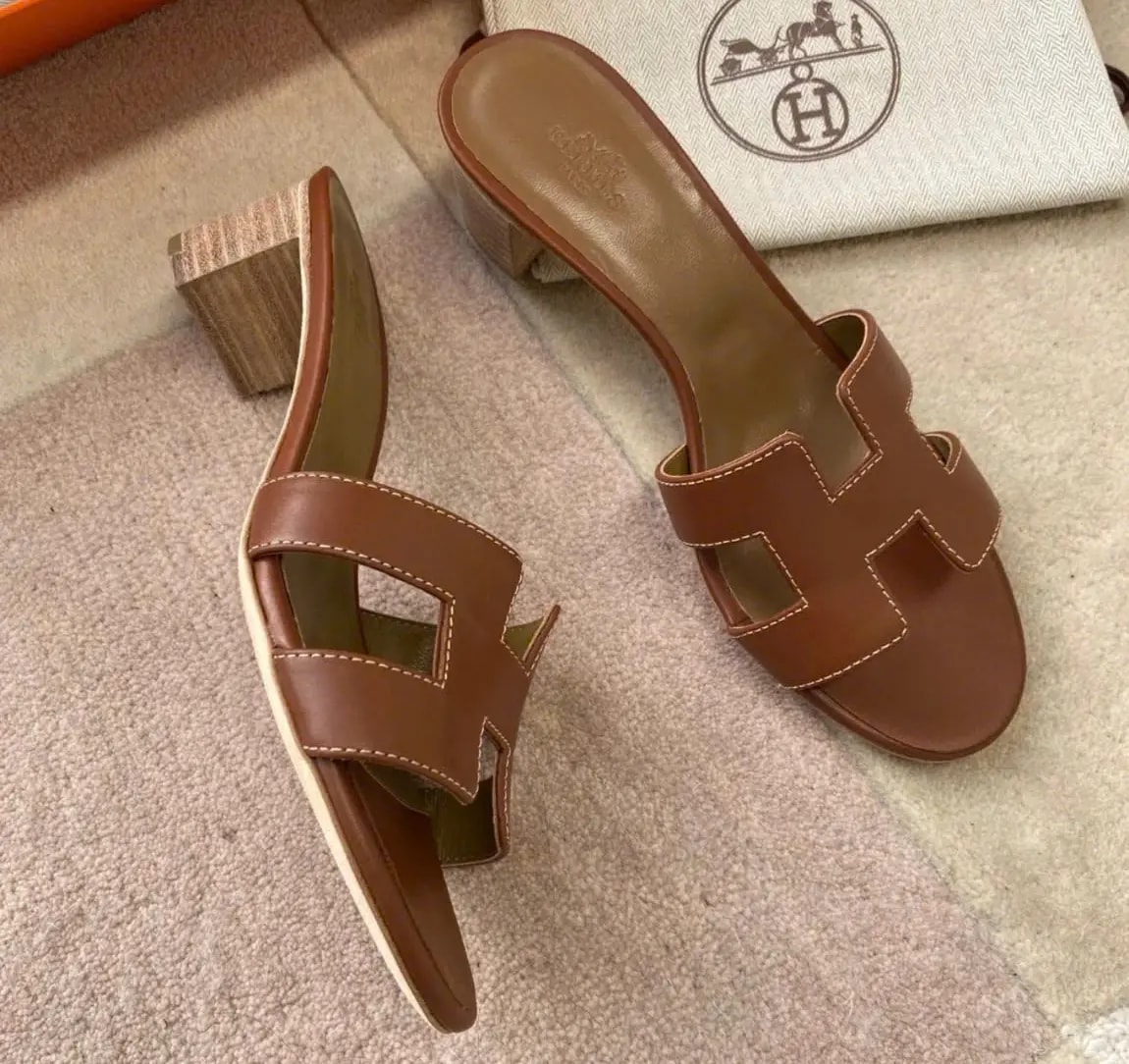 Dép Hermes Oasis Leather Sandals 'Brown' H071002Z-03420 — ảnh 3