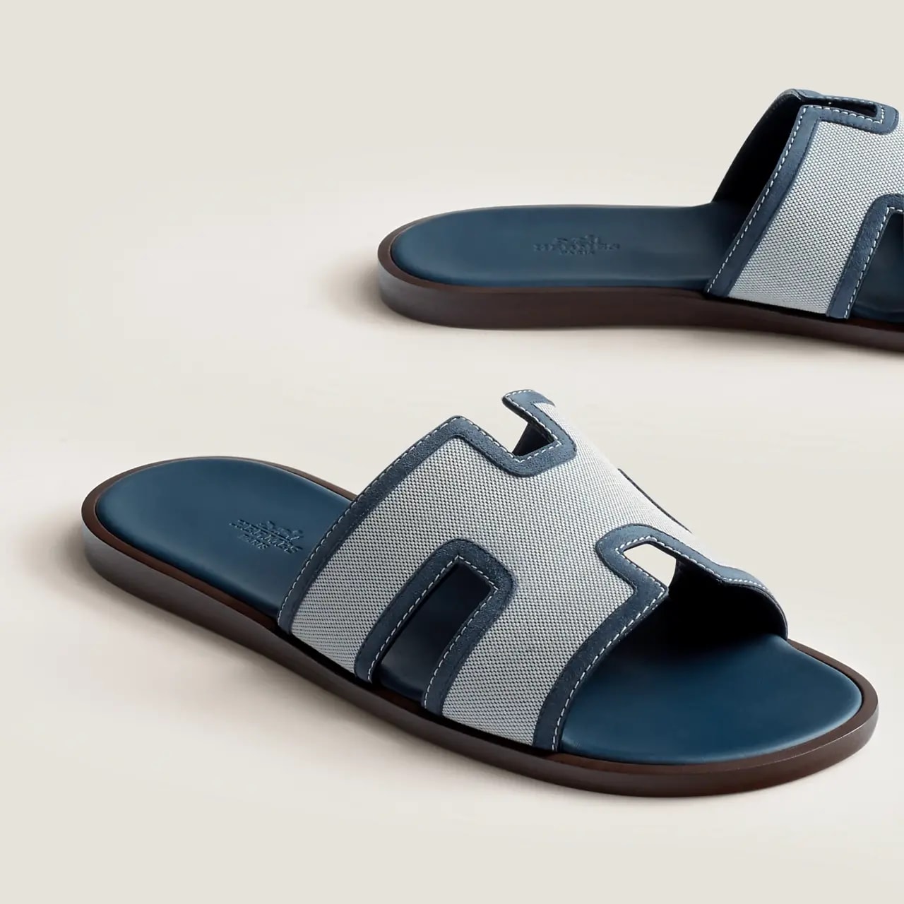 Dép Hermes Izmir Canvas Sandal 'Blue' H221821ZHB1395 — ảnh 4