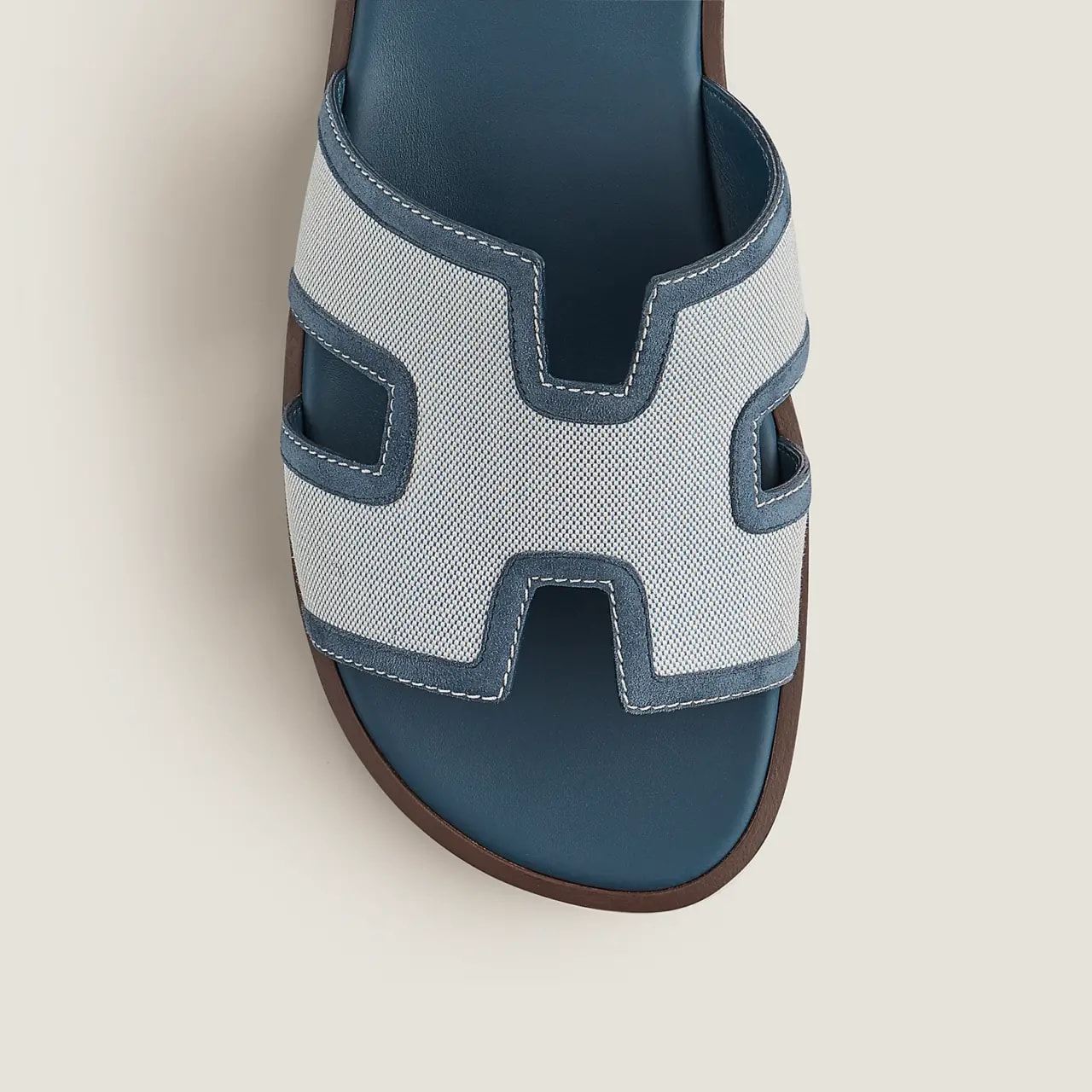 Dép Hermes Izmir Canvas Sandal 'Blue' H221821ZHB1395 — ảnh 3