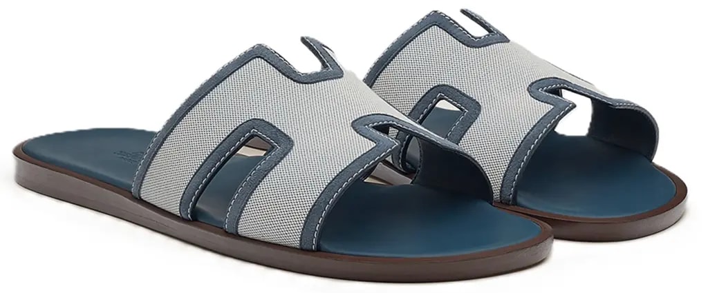 Dép Hermes Izmir Canvas Sandal 'Blue' H221821ZHB1395 — kich-thuoc: 43