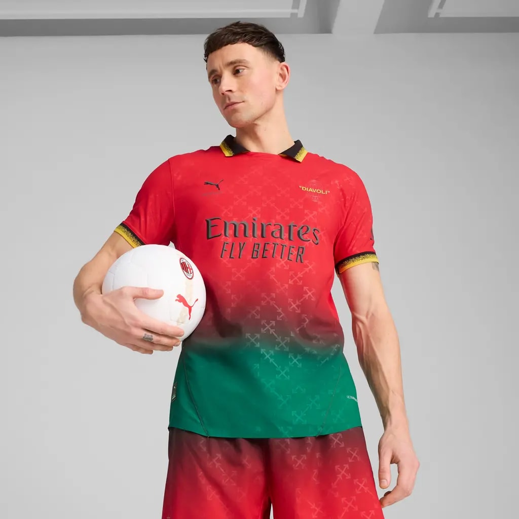 Áo Puma x Off-White AC Milan 24/25 'Red Green' 783000-02 — ảnh 2
