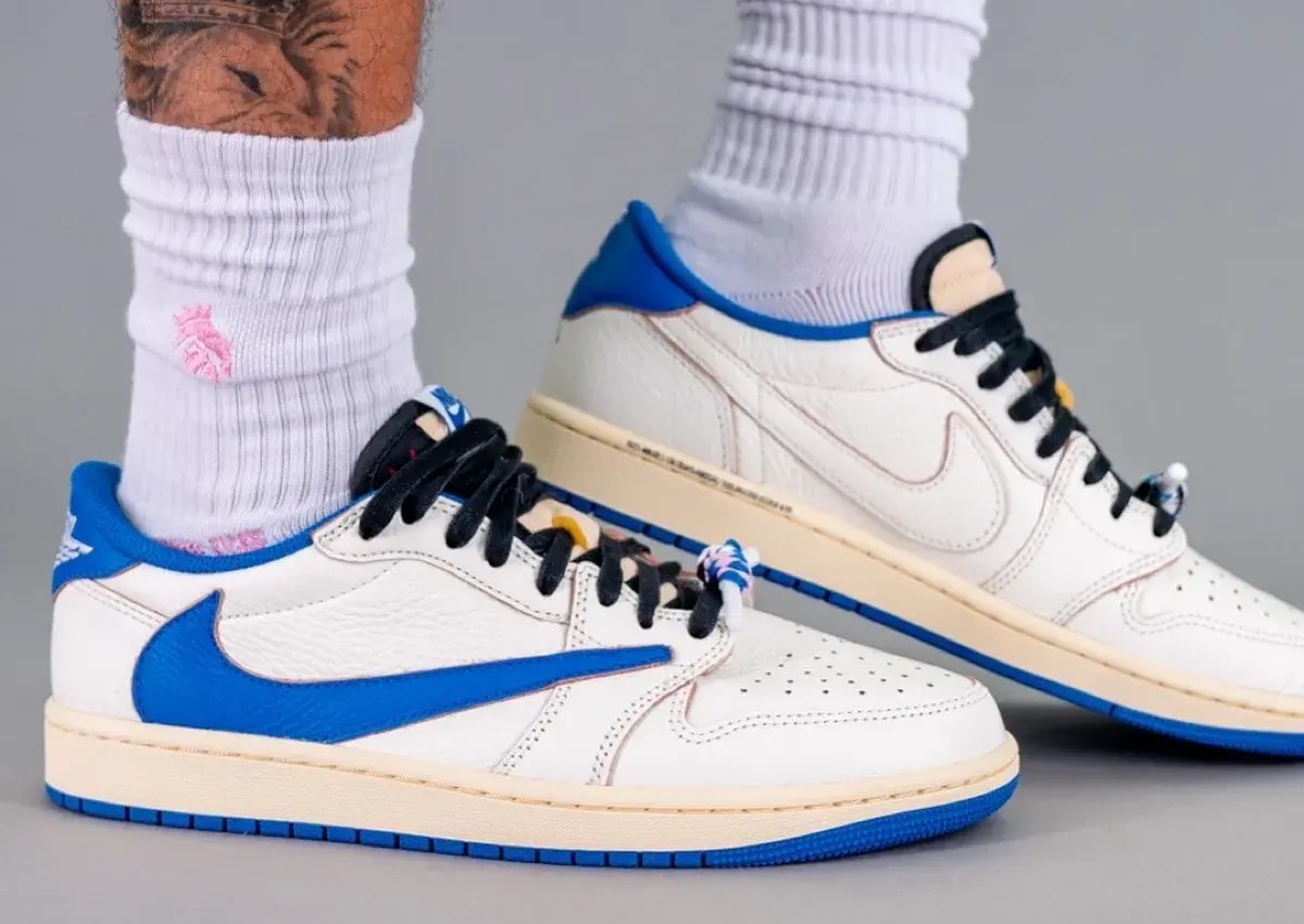 Giày Nike Air Jordan 1 Retro Low OG SP x Travis Scott 'Sail Military Blue' DM7866-104 — ảnh 5