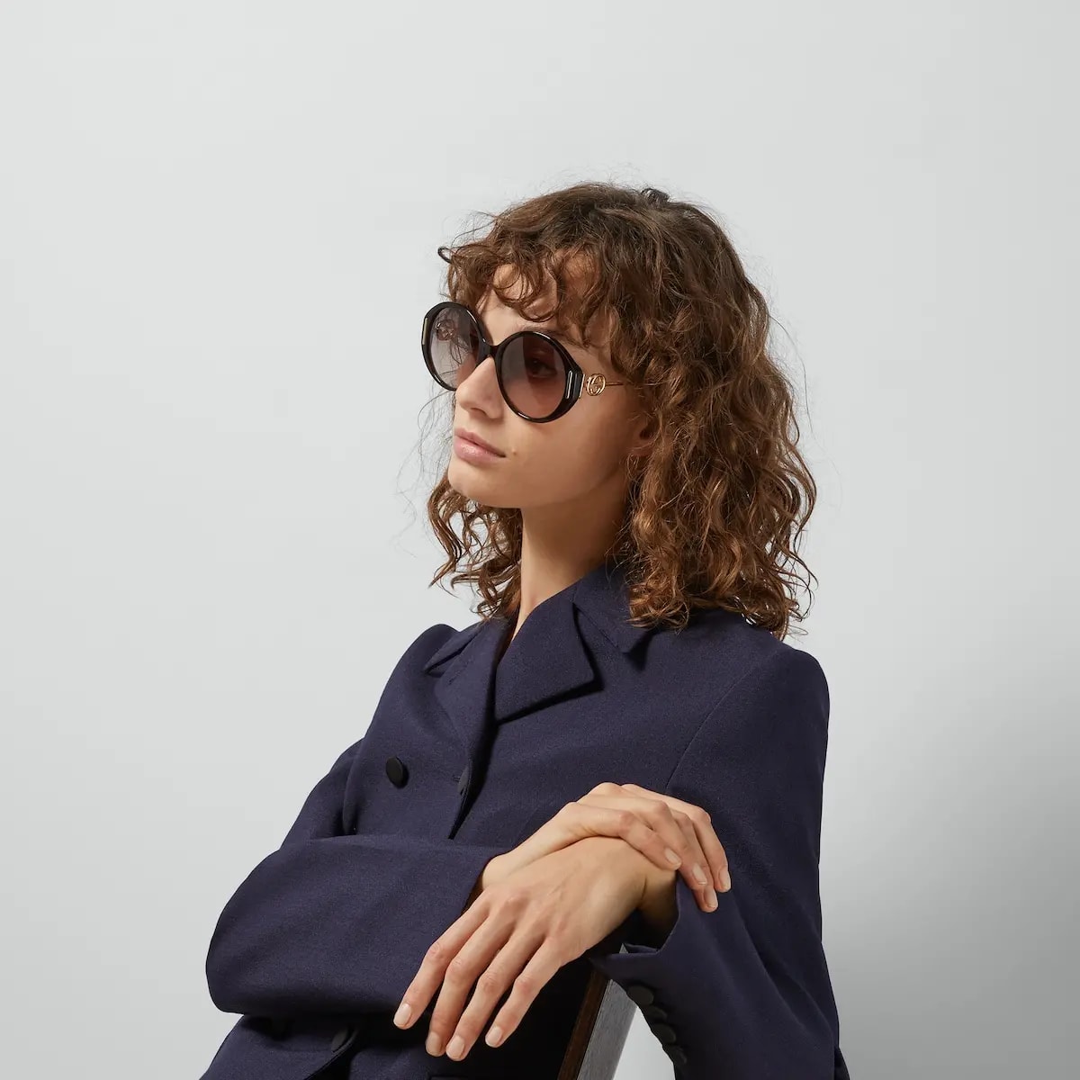 Kính Gucci Round Frame Sunglasses 'Gradient Brown' 706694-J0740-2323 — ảnh 2