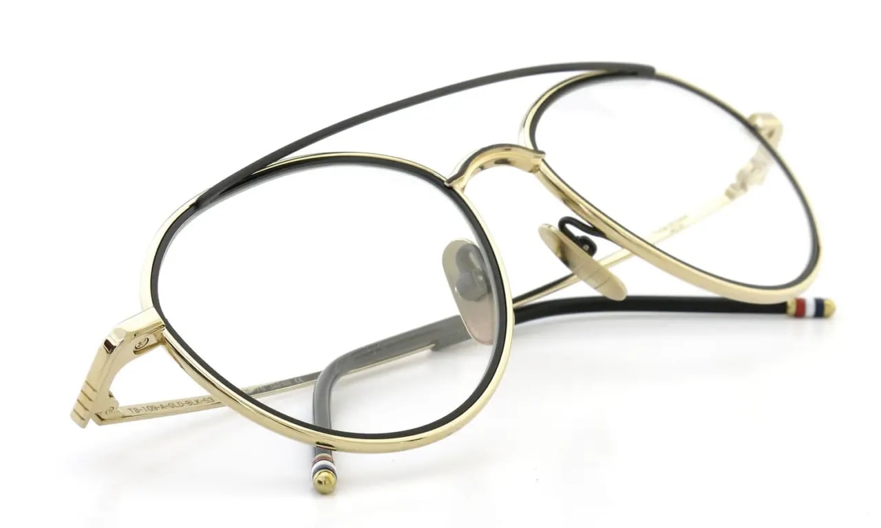 Kính Thom Browne Aviator-Frame Optical 'Black Gold' TB109-AGLDBLK-53 — ảnh 3