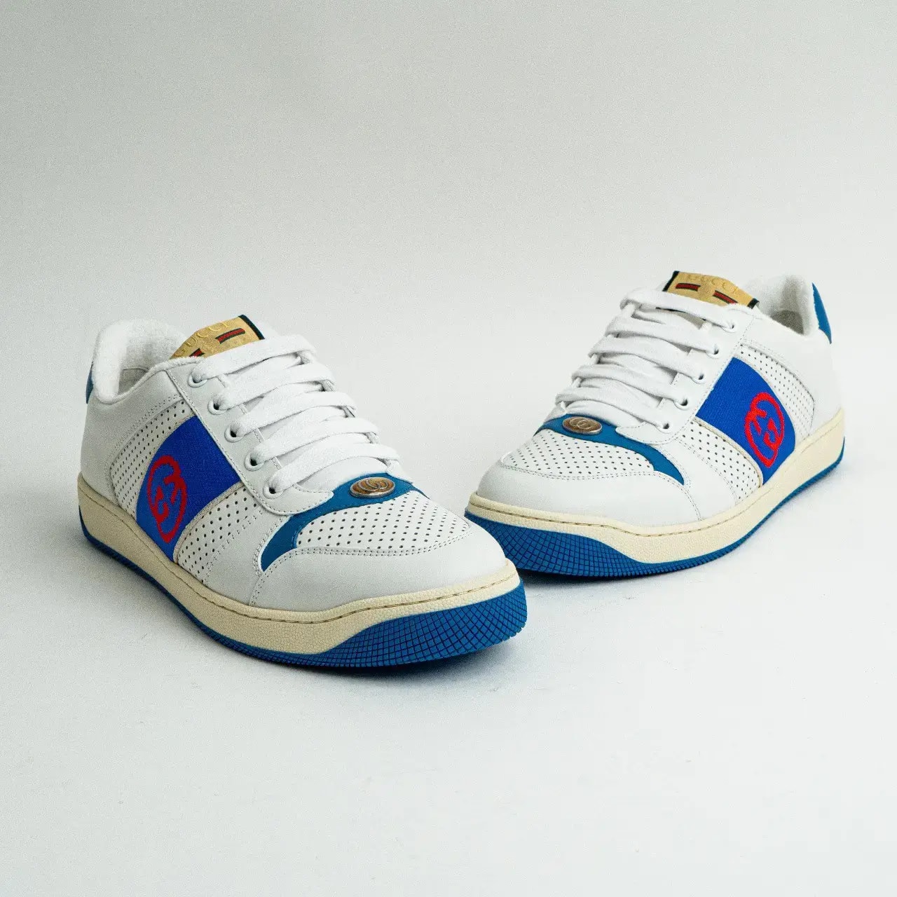 Giày Gucci Screener Interlocking G 'White Blue' 765054-AACV8-9055 — ảnh 4