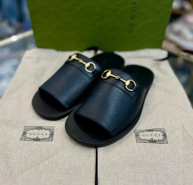 Dép Gucci Horsebit Leather Flat Slides 'Black' 723624-18A00-1000 — ảnh 4