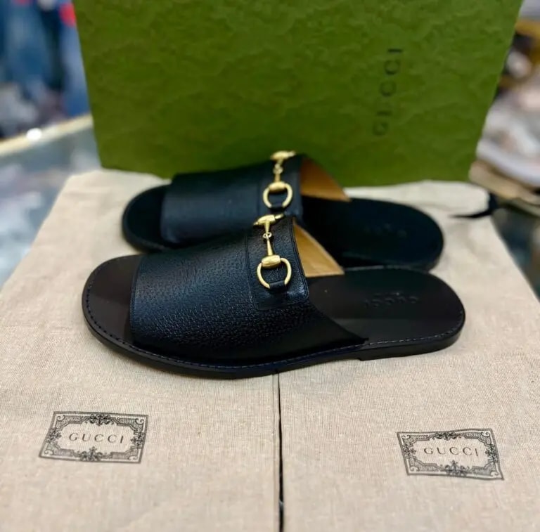 Dép Gucci Horsebit Leather Flat Slides 'Black' 723624-18A00-1000 — ảnh 2