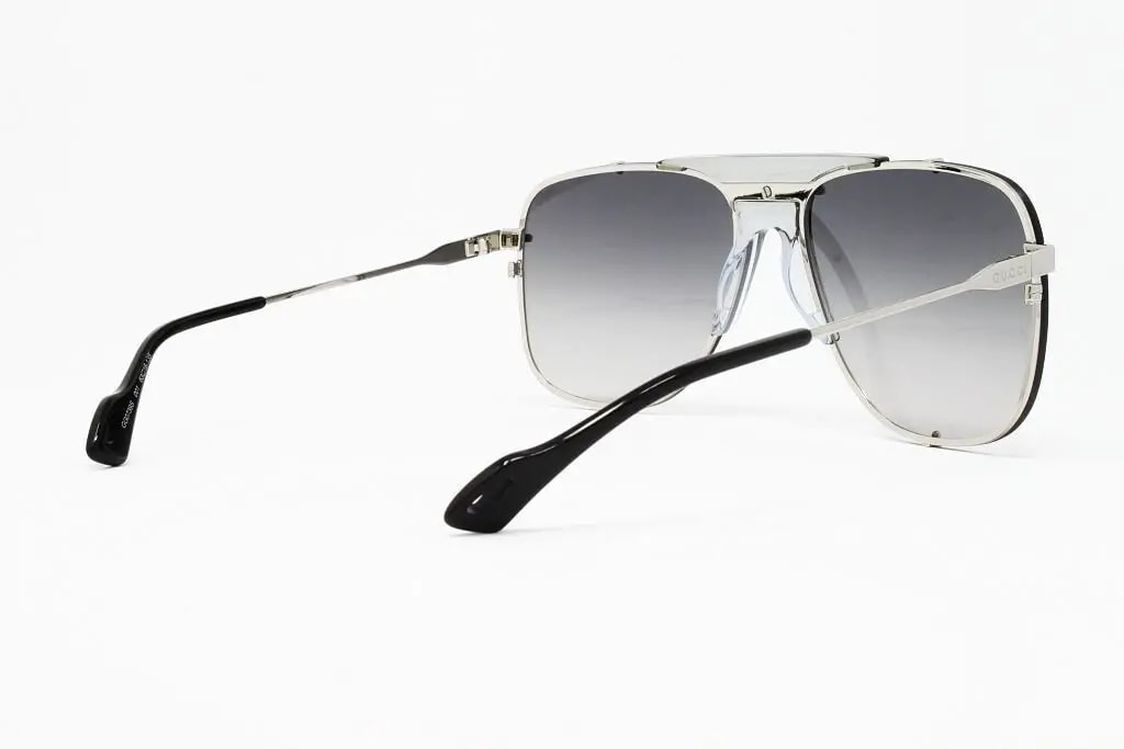 Kính Gucci Sunglasses Web Aviator 'Grey' GG0739S-001 — ảnh 3
