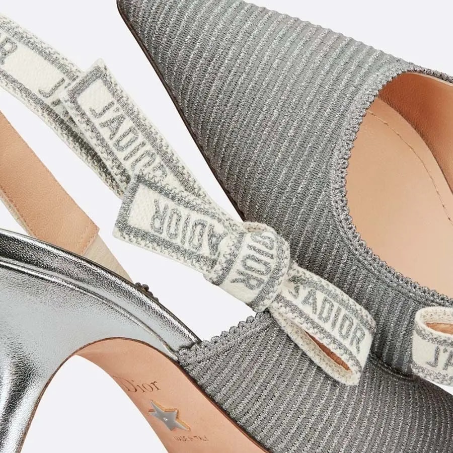 Giày Dior J'adior Slingback Pump Metallic Fabric 'Silver' KCP866ELF-S75K — ảnh 3