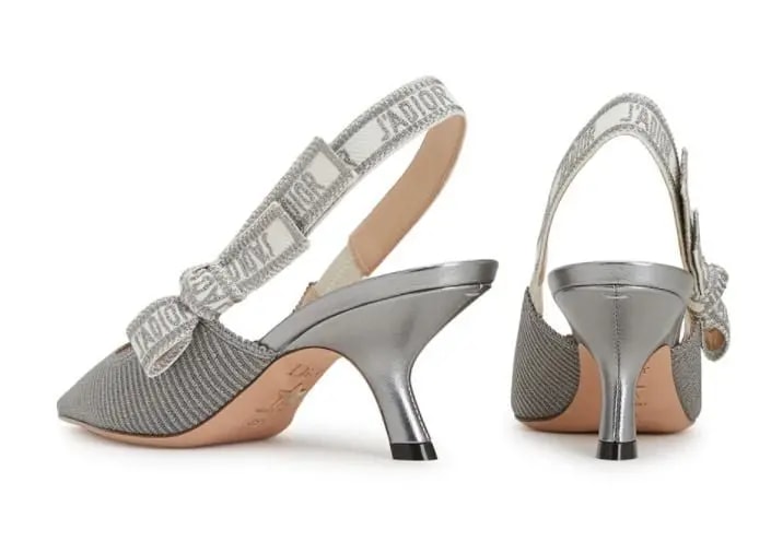 Giày Dior J'adior Slingback Pump Metallic Fabric 'Silver' KCP866ELF-S75K — ảnh 2
