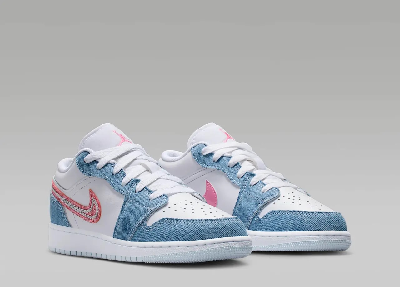 Giày Nike Air Jordan 1 Low SE GS 'Denim Sequin' HQ2001-400 — ảnh 4