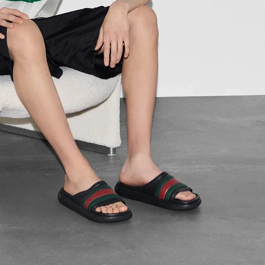 Dép Gucci Web Slide Sandal ‘Black’ 780286-J8700-1025 — ảnh 2